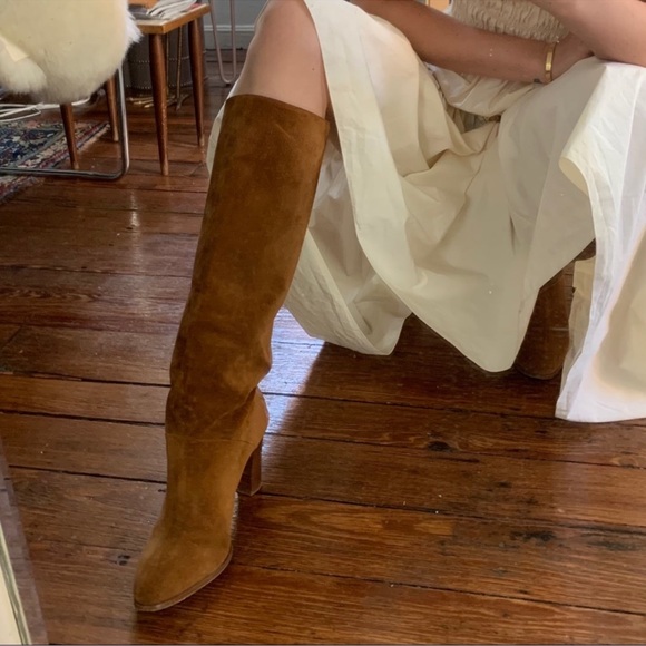 Sezane Abby Knee High Boots Camel Brown Suede Size 39 US 8 - Picture 16 of 16